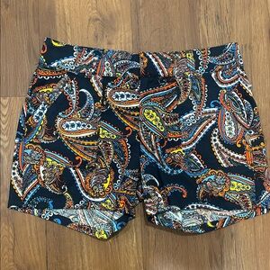 Women's Paisley Print Shorts - Black Multi